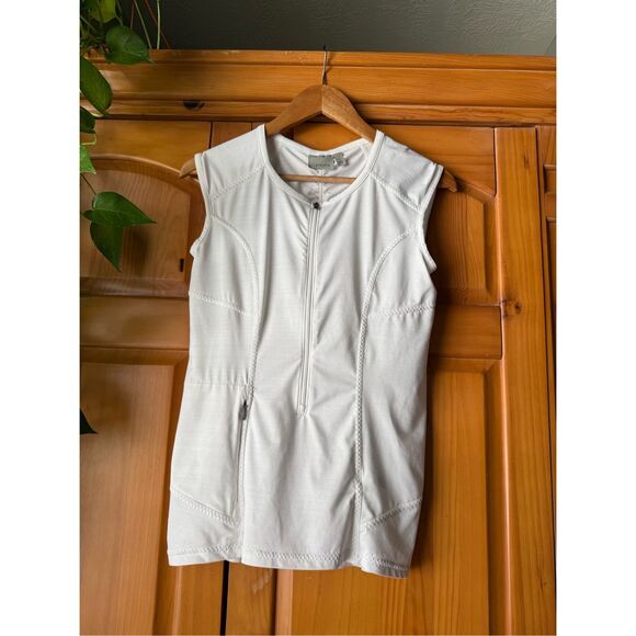 ATHLETA White  Front Zip Athletic Tank Top, Size Small - Picture 3 of 9